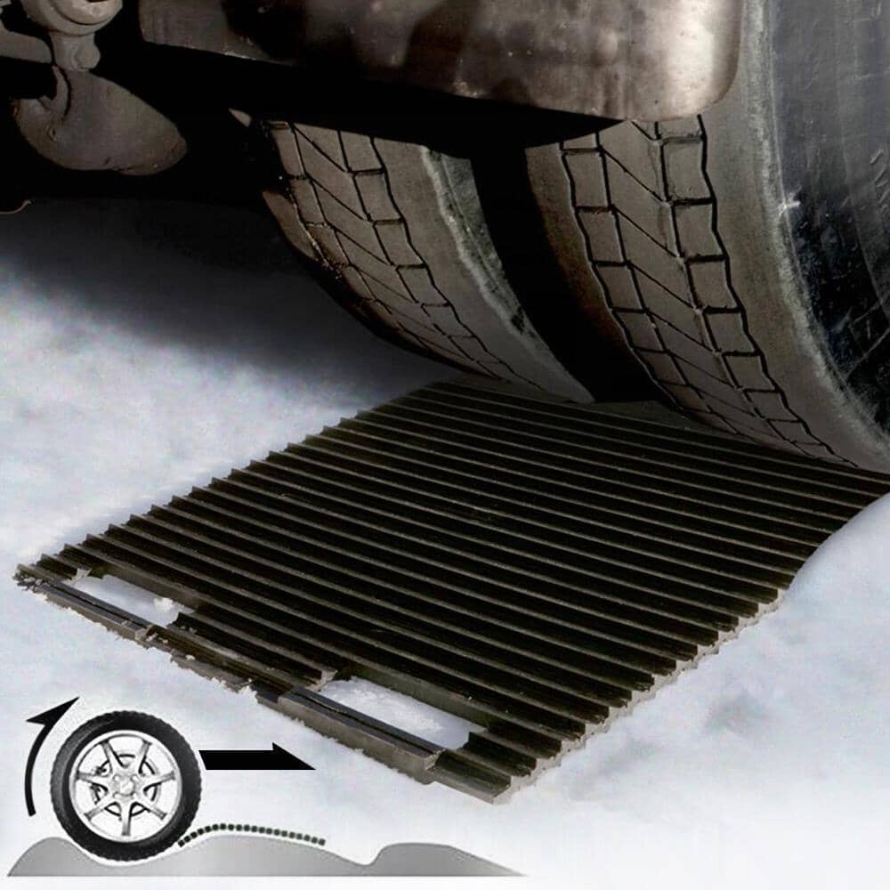 Hirundo 2-in-1 Traction Mat & Ice Scraper for Car